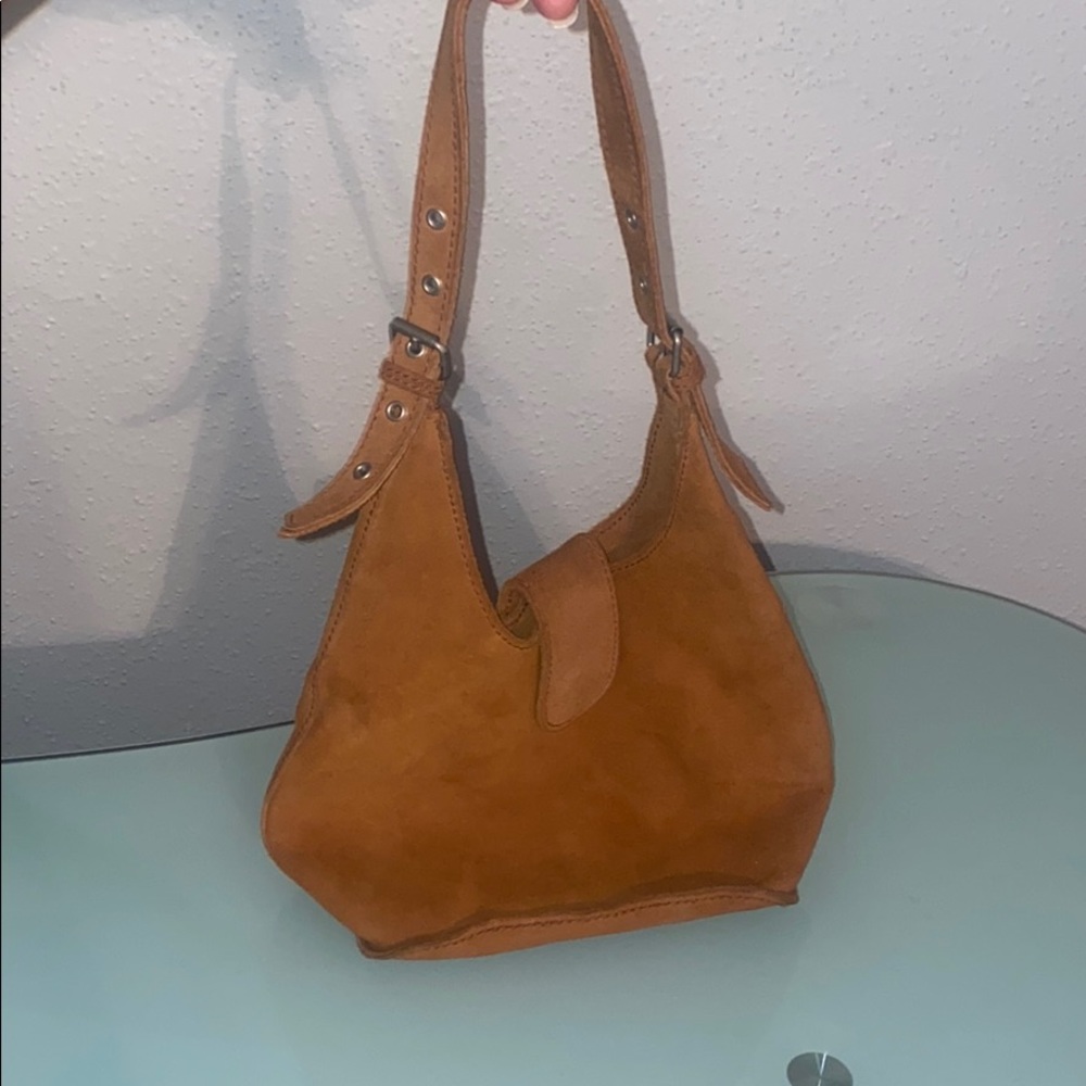 Suede bag.